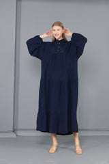 فستان mervemoda لون أزرق غامق