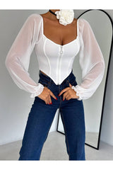 بلوزة alenmoda لون أبيض