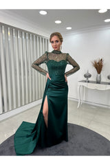 فستان سهرة Rana Zenn لون أخضر