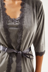 طقم بيجاما Ecrou لون رمادي