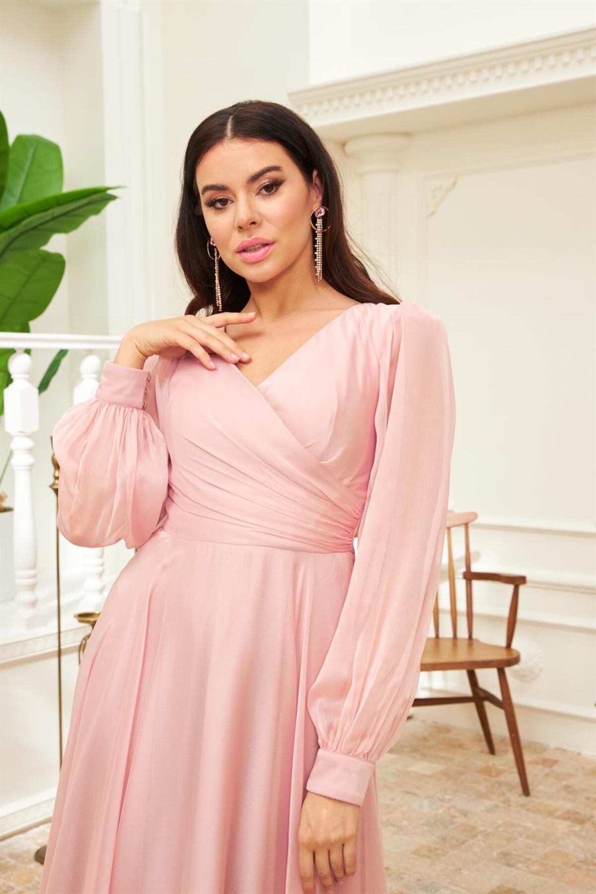 فستان سهرة CARMEN لون زهري