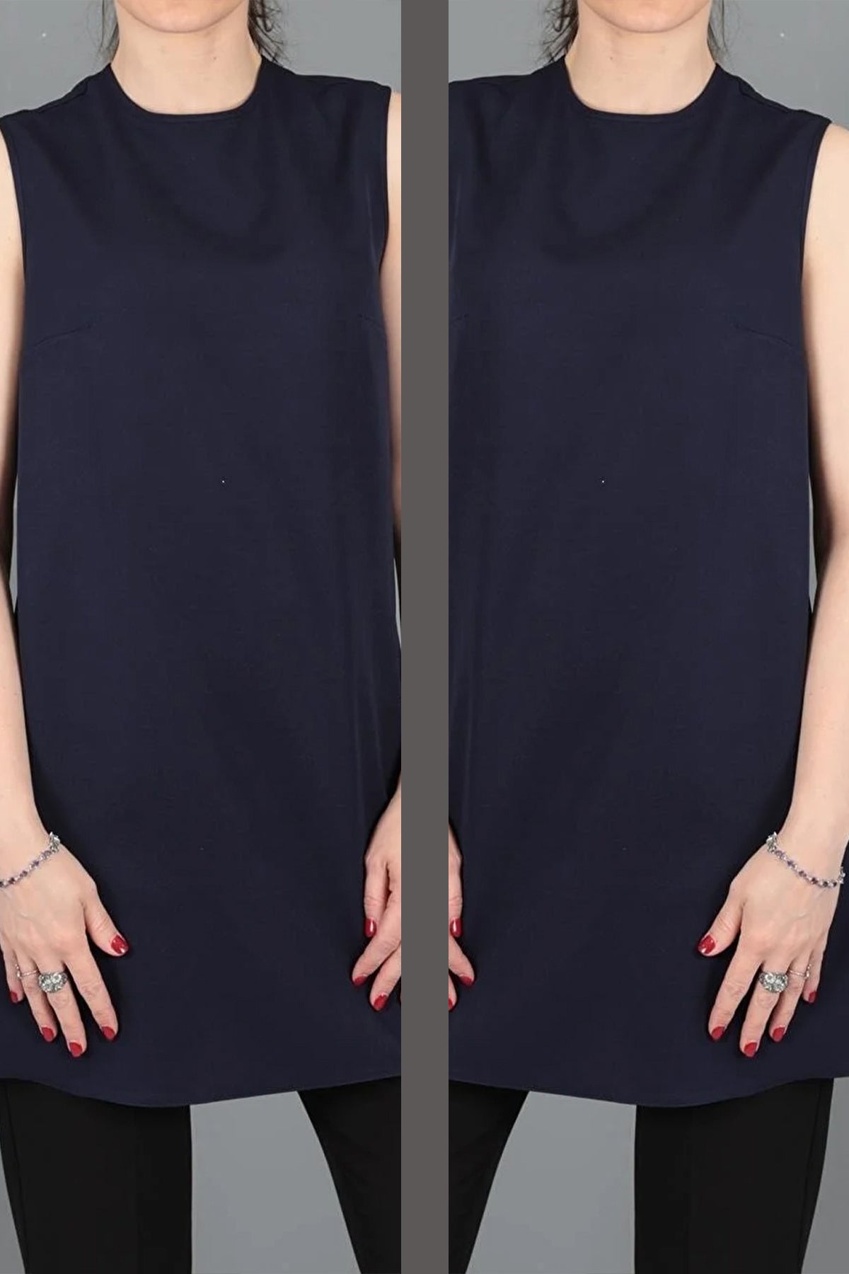 تونك كبير الحجم Pinkapple لون أزرق غامق