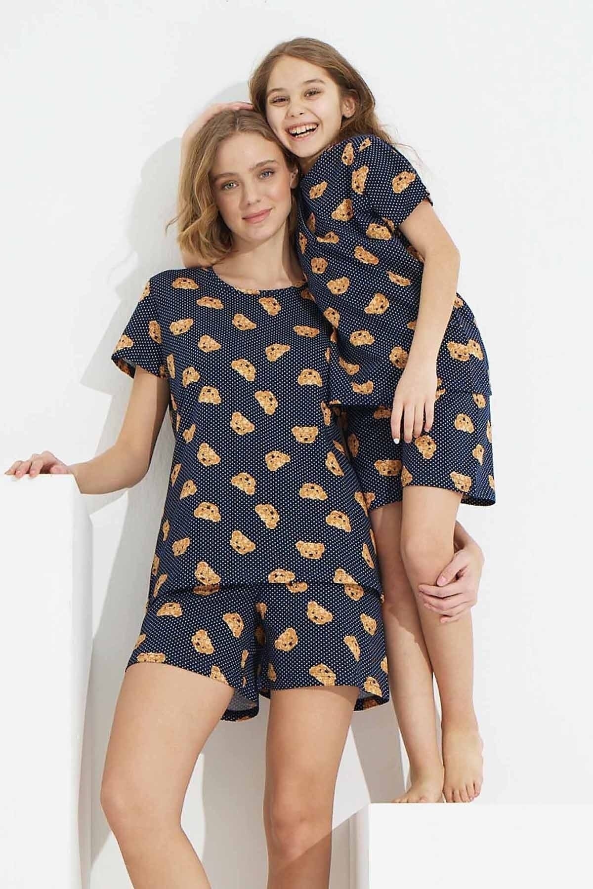 طقم بيجاما Siyah İnci لون أزرق غامق