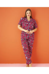 طقم بيجاما LİLA İÇ GİYİM لون بوردو