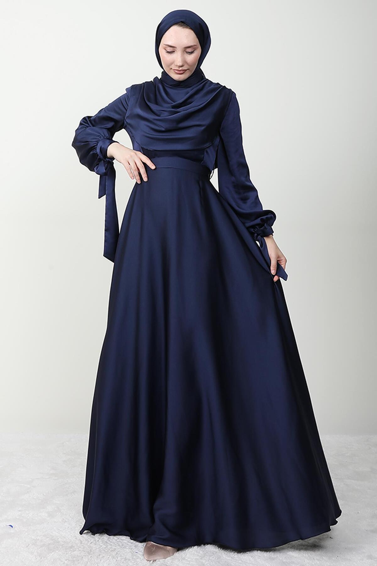 فستان سهرة giz astore لون أزرق غامق