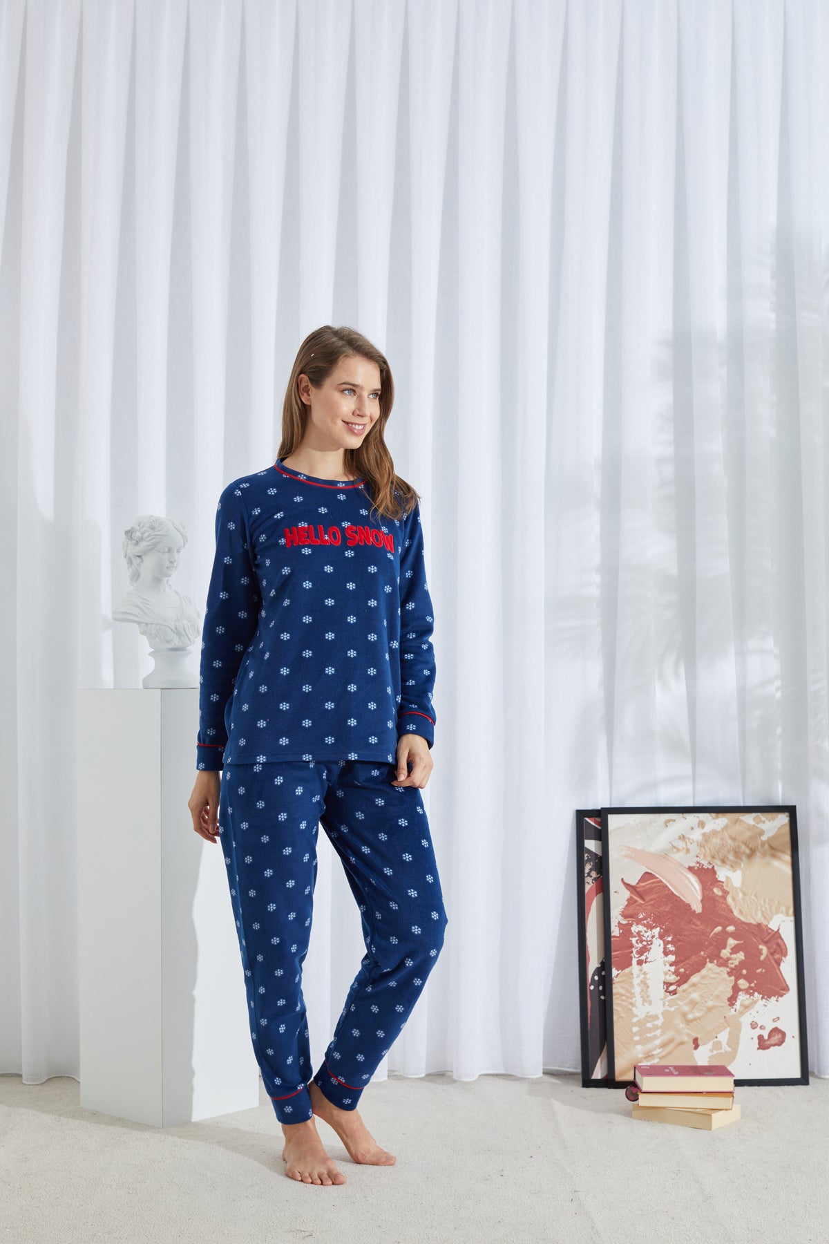 طقم بيجاما Siyah İnci لون أزرق غامق