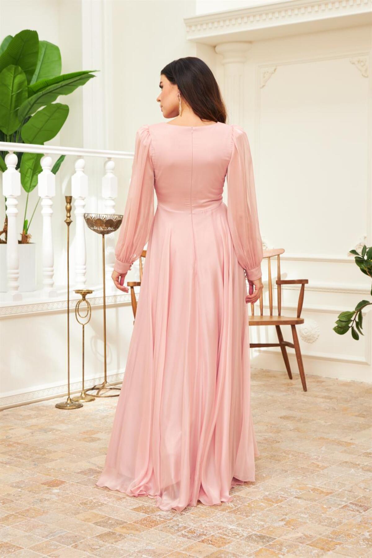 فستان سهرة CARMEN لون زهري
