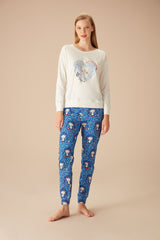 طقم بيجاما Suwen لون أزرق غامق