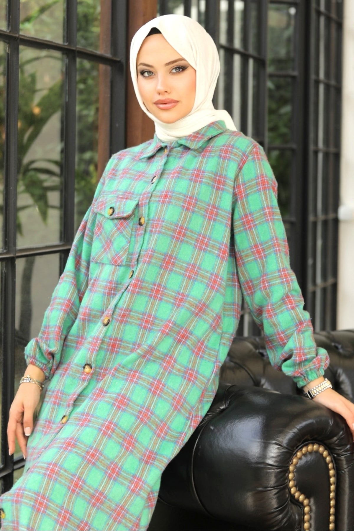 عباية Bestenur لون أخضر