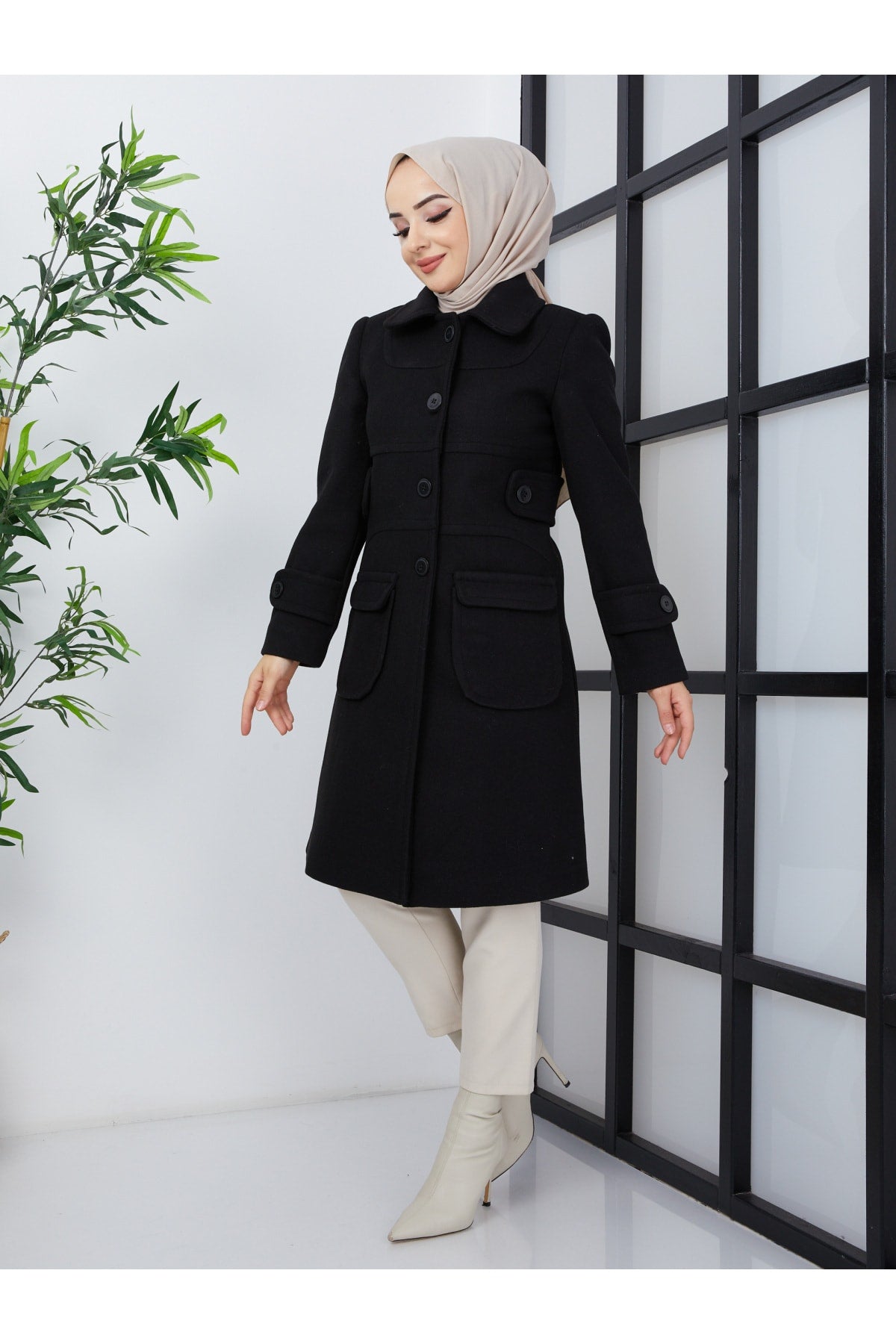 معطف BELLİNA لون أسود