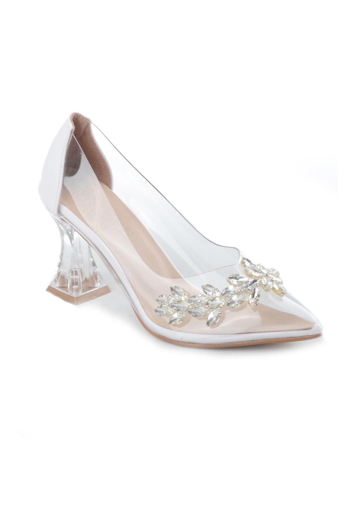 حذاء كلاسيكي بكعب DUYGUSHOESBAG لون أبيض