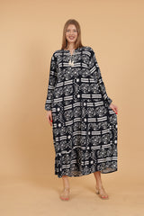 فستان mervemoda لون أزرق غامق