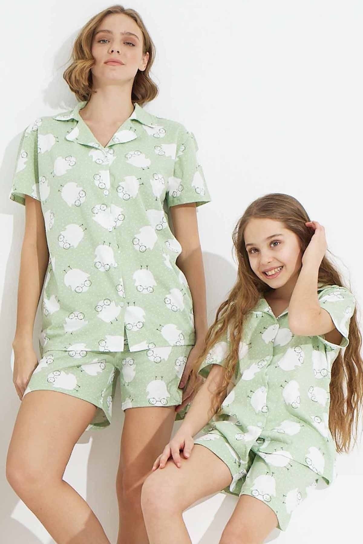 طقم بيجاما Siyah İnci لون أخضر
