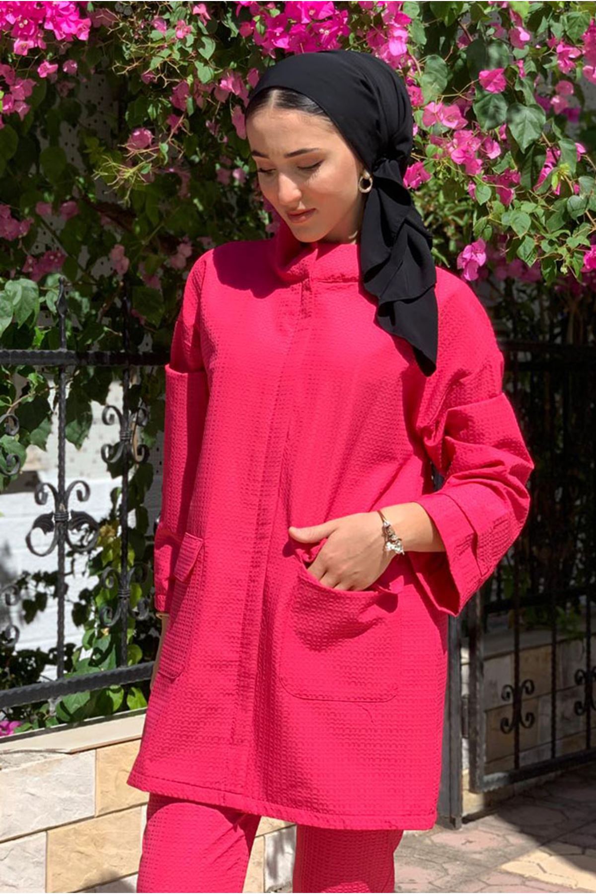 طقم رياضي Moda Rosa لون زهري