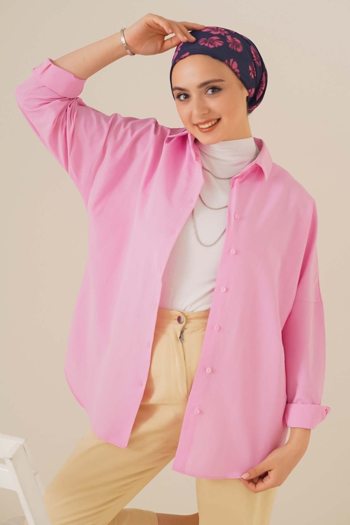 قميص asilmoda لون زهري