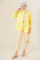 قميص asilmoda لون أصفر