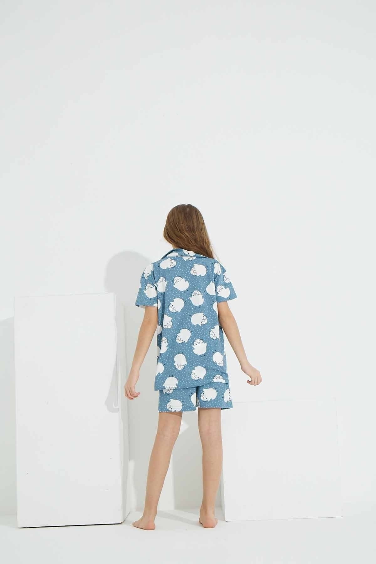 طقم بيجاما Siyah İnci لون أزرق