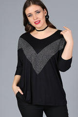 بلوزة Curvy Trend لون أسود
