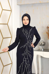 فستان Genel Markalar لون أزرق غامق