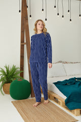 طقم بيجاما Siyah İnci لون أزرق غامق