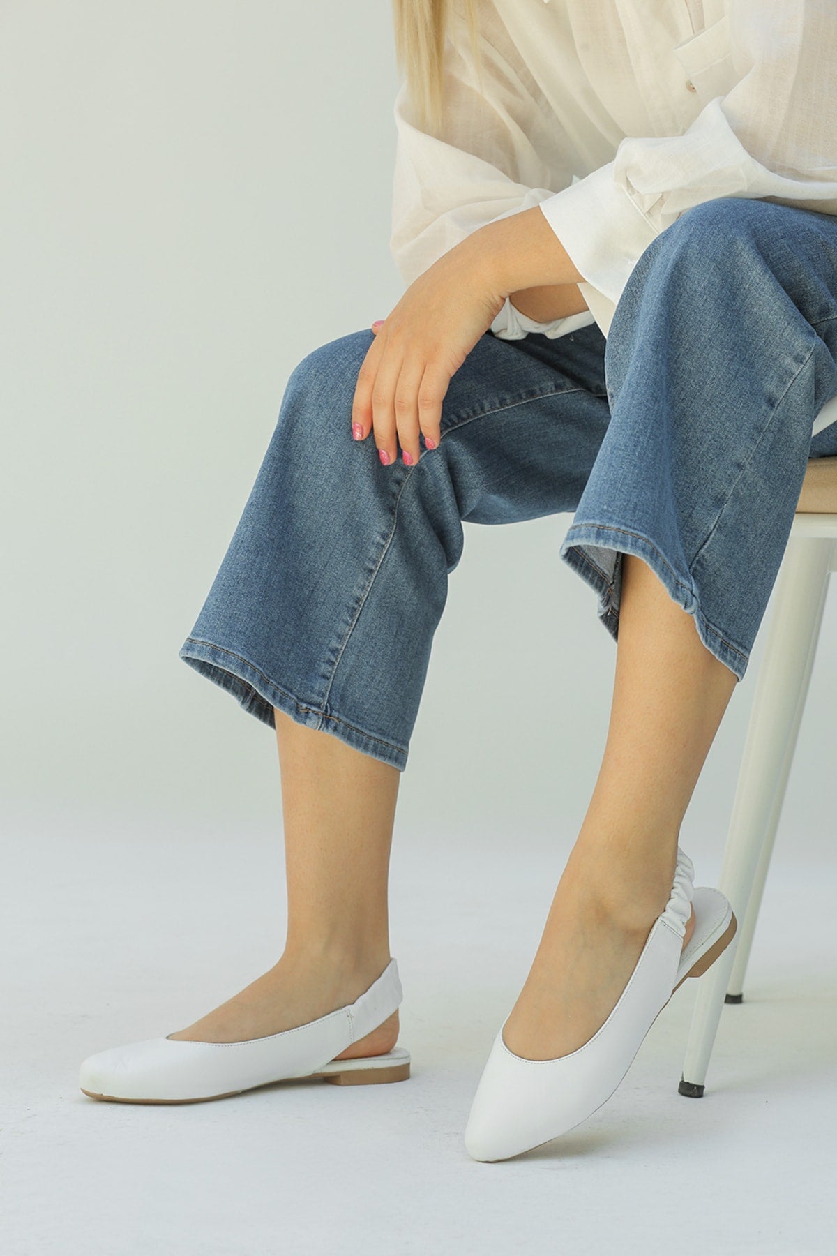 باليرينا ELİT SHOES لون أبيض