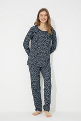 طقم بيجاما Siyah İnci لون أزرق غامق