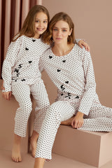طقم بيجاما Siyah İnci لون أبيض