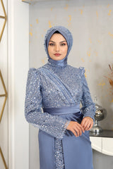 فستان سهرة Genel Markalar لون أزرق غامق