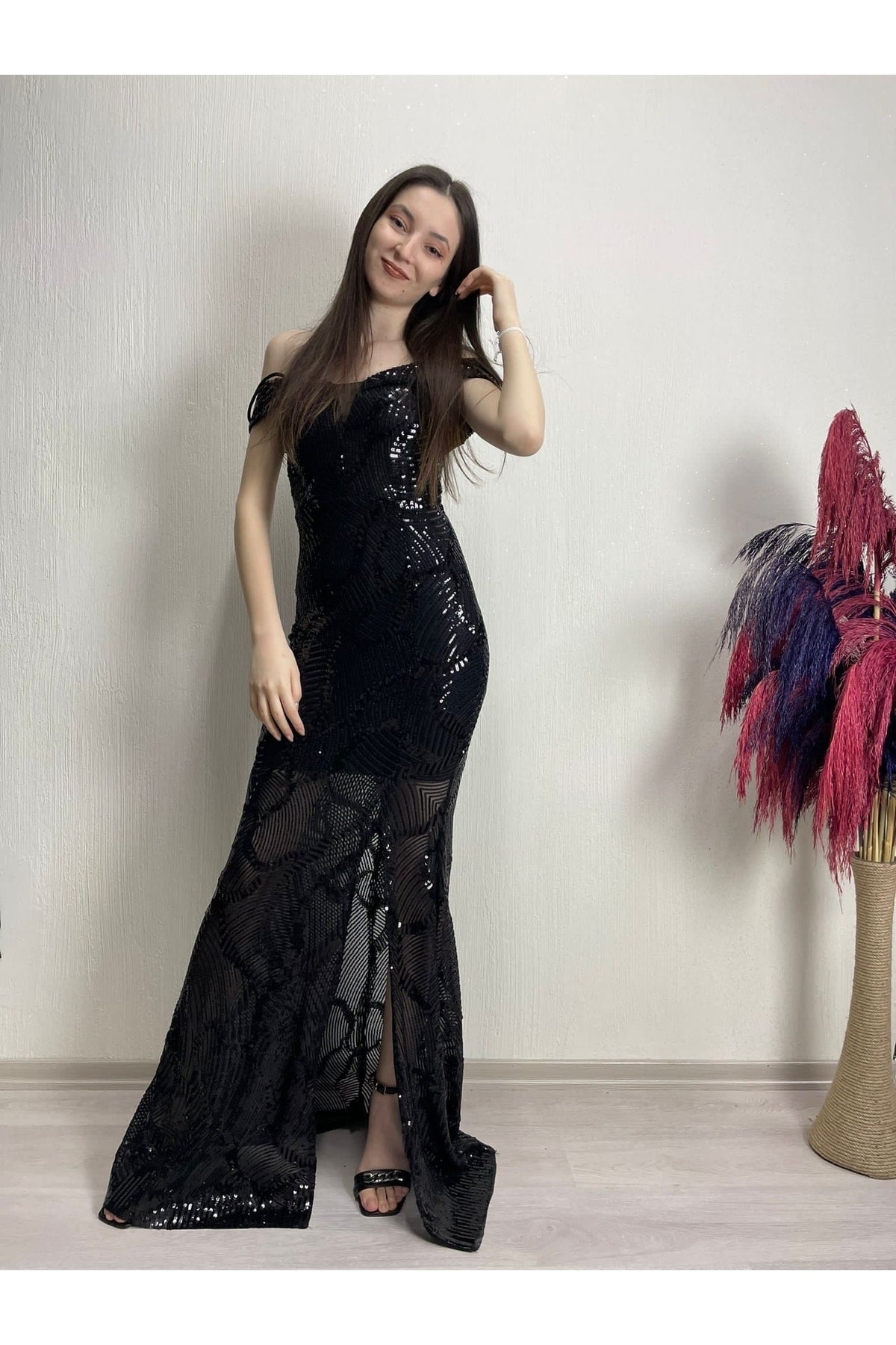 فستان سهرة Simge Moda لون أسود