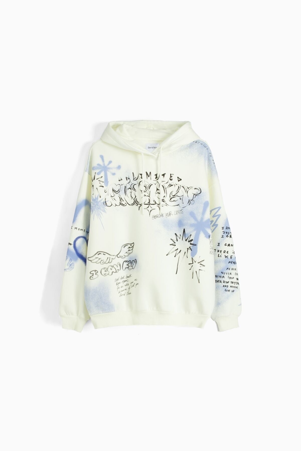 هودي Bershka لون أبيض