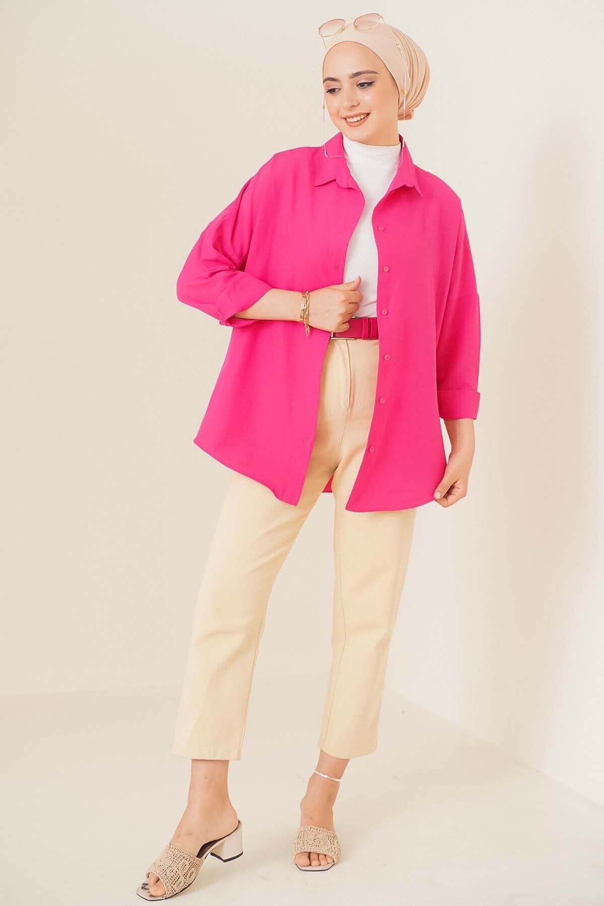 قميص asilmoda لون زهري