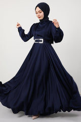 فستان سهرة giz astore لون أزرق غامق