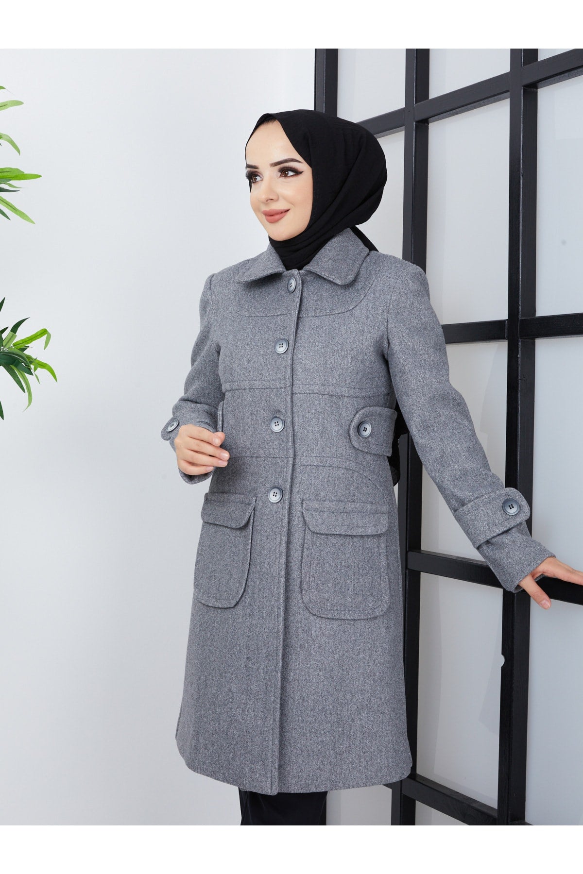 معطف BELLİNA لون رمادي