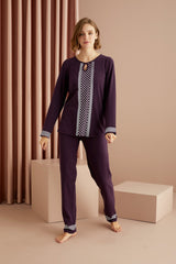 طقم بيجاما Siyah İnci لون بنفسجي