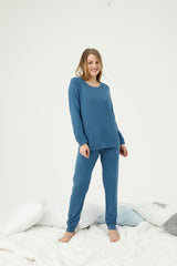 طقم بيجاما Siyah İnci لون أزرق غامق