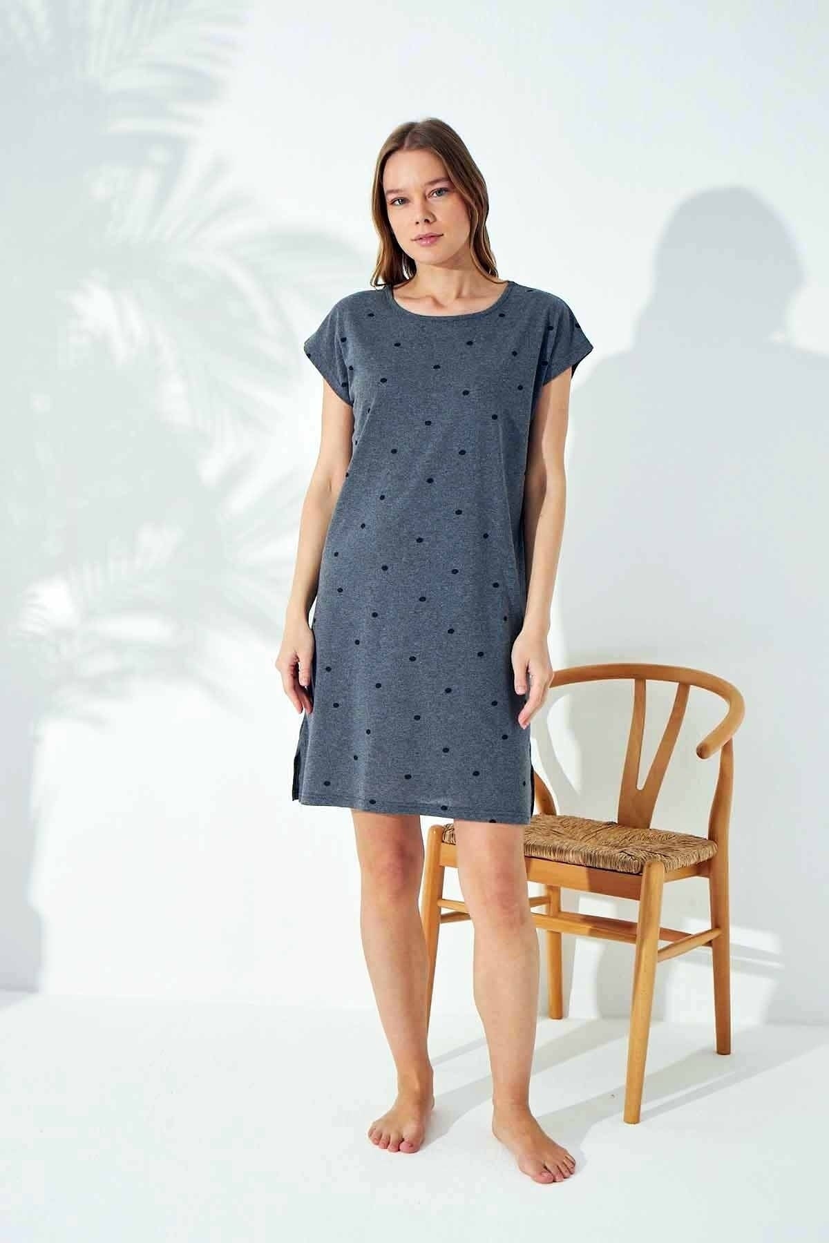 قميص النوم Siyah İnci لون رمادي