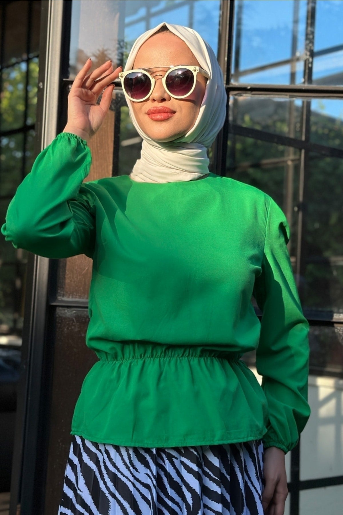 بلوزة Bestenur لون أخضر