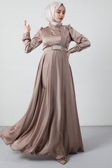 فستان سهرة giz astore لون بني