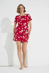 طقم بيجاما Siyah İnci لون بوردو