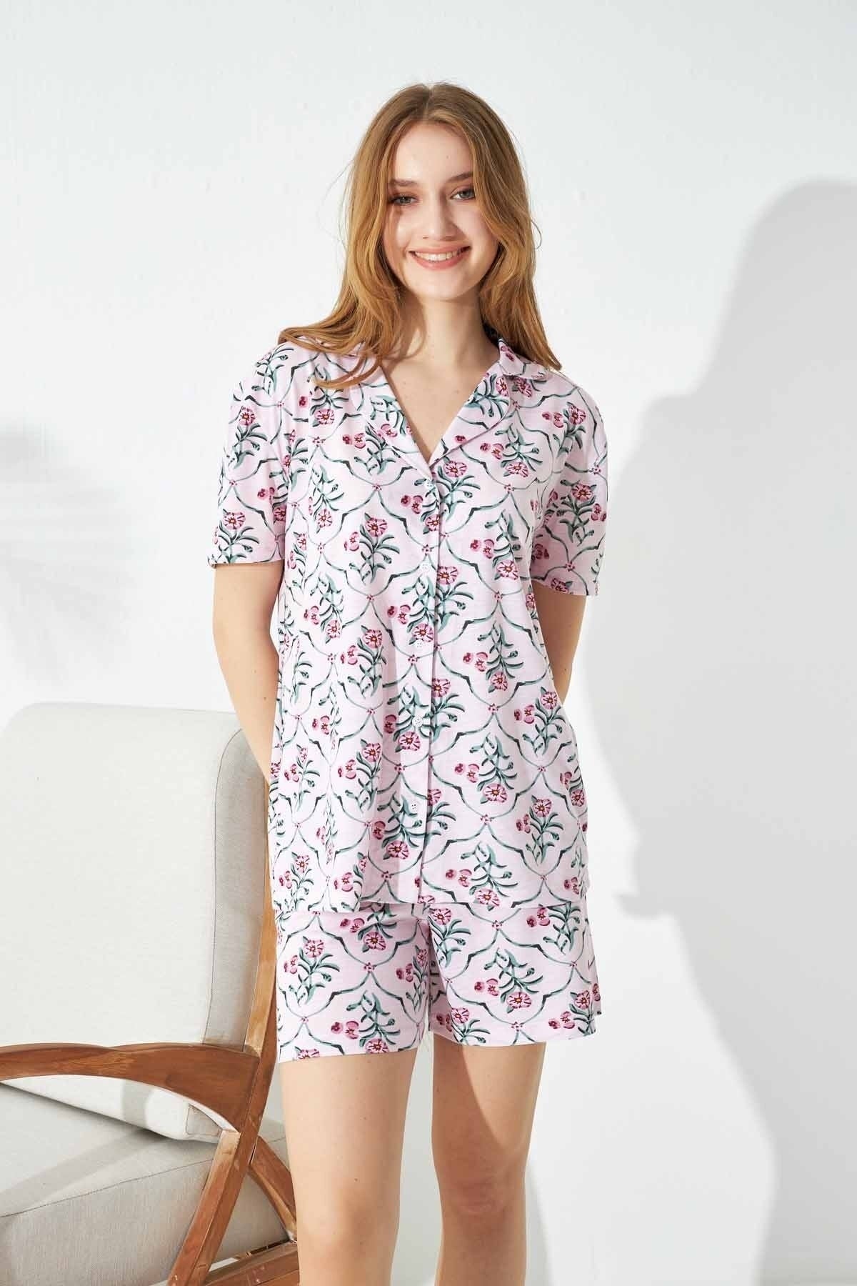 طقم بيجاما Siyah İnci لون زهري