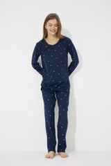 طقم بيجاما Siyah İnci لون أزرق غامق