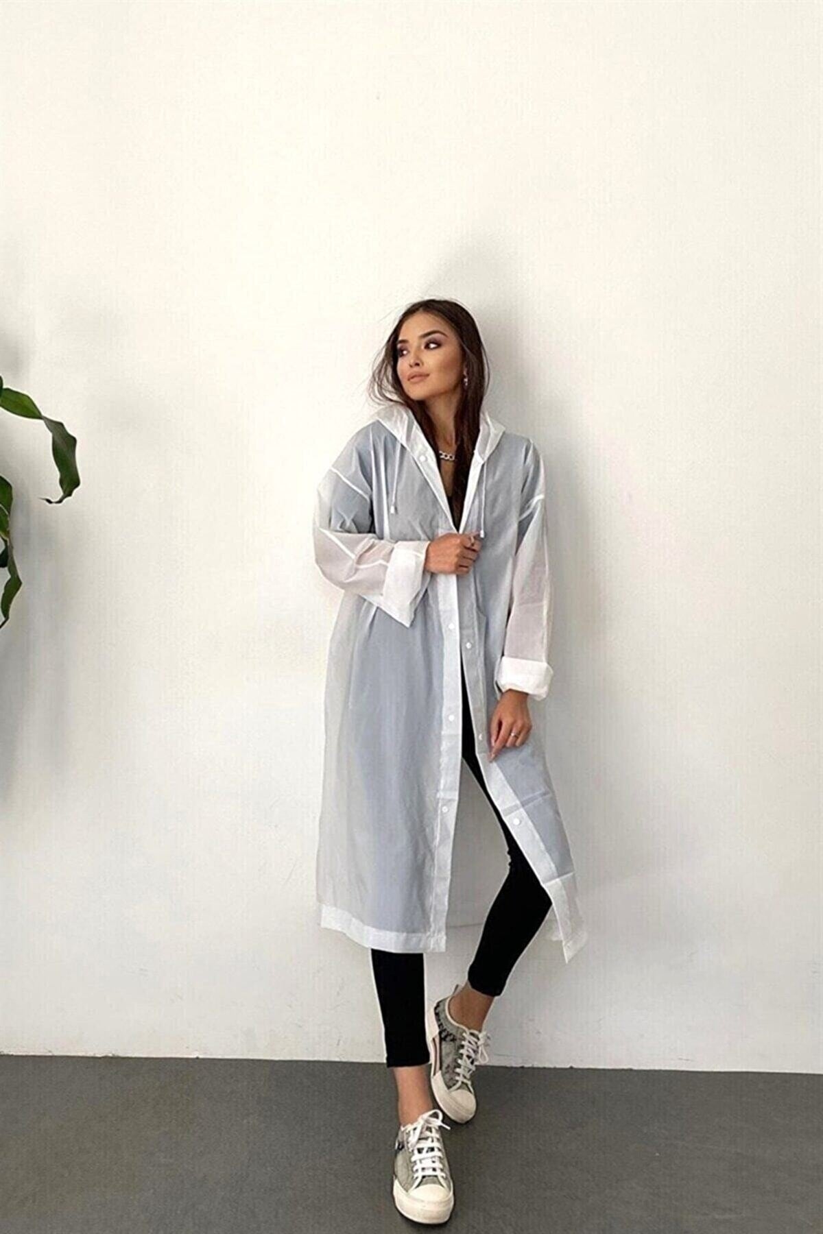 معطف واق من المطر & الرياح KARADAĞ HOME لون أبيض