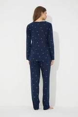 طقم بيجاما Siyah İnci لون أزرق غامق