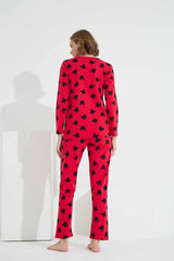 طقم بيجاما Siyah İnci لون أحمر