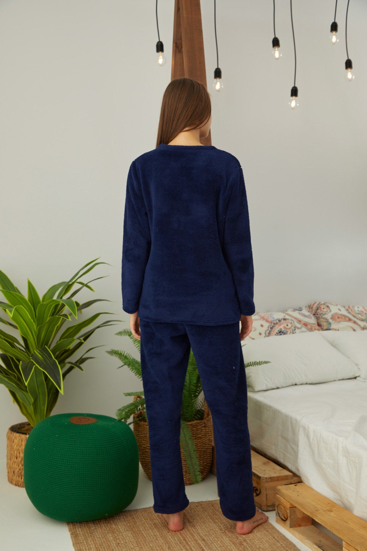 طقم بيجاما Siyah İnci لون أزرق غامق