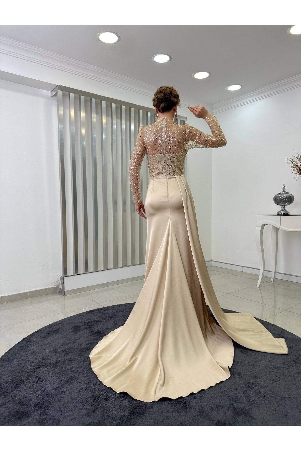 فستان سهرة Rana Zenn لون ذهبي