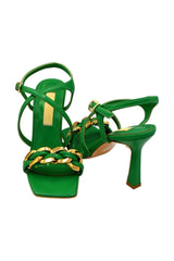 حذاء كلاسيكي بكعب DUYGUSHOESBAG لون أخضر