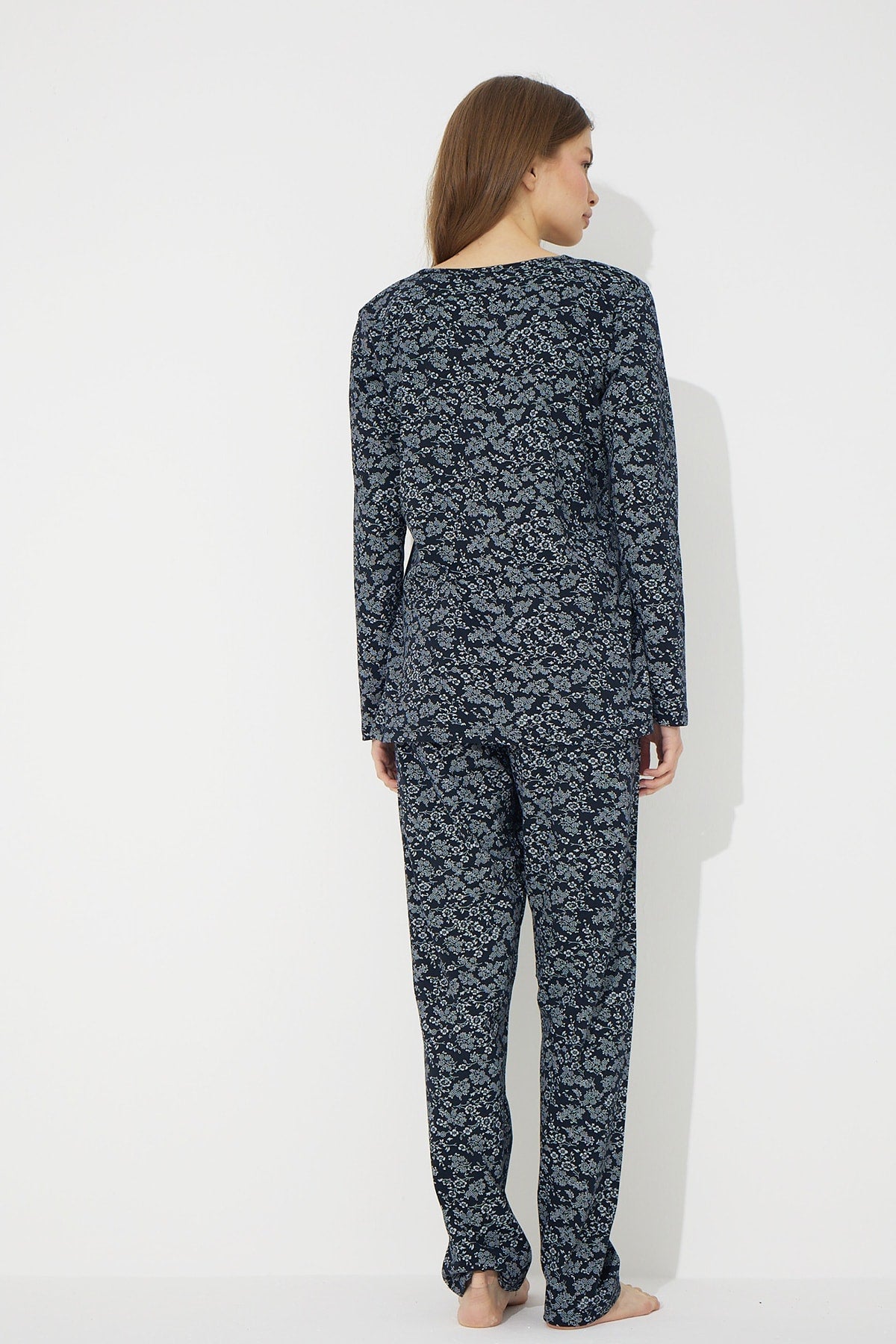 طقم بيجاما Siyah İnci لون أزرق غامق