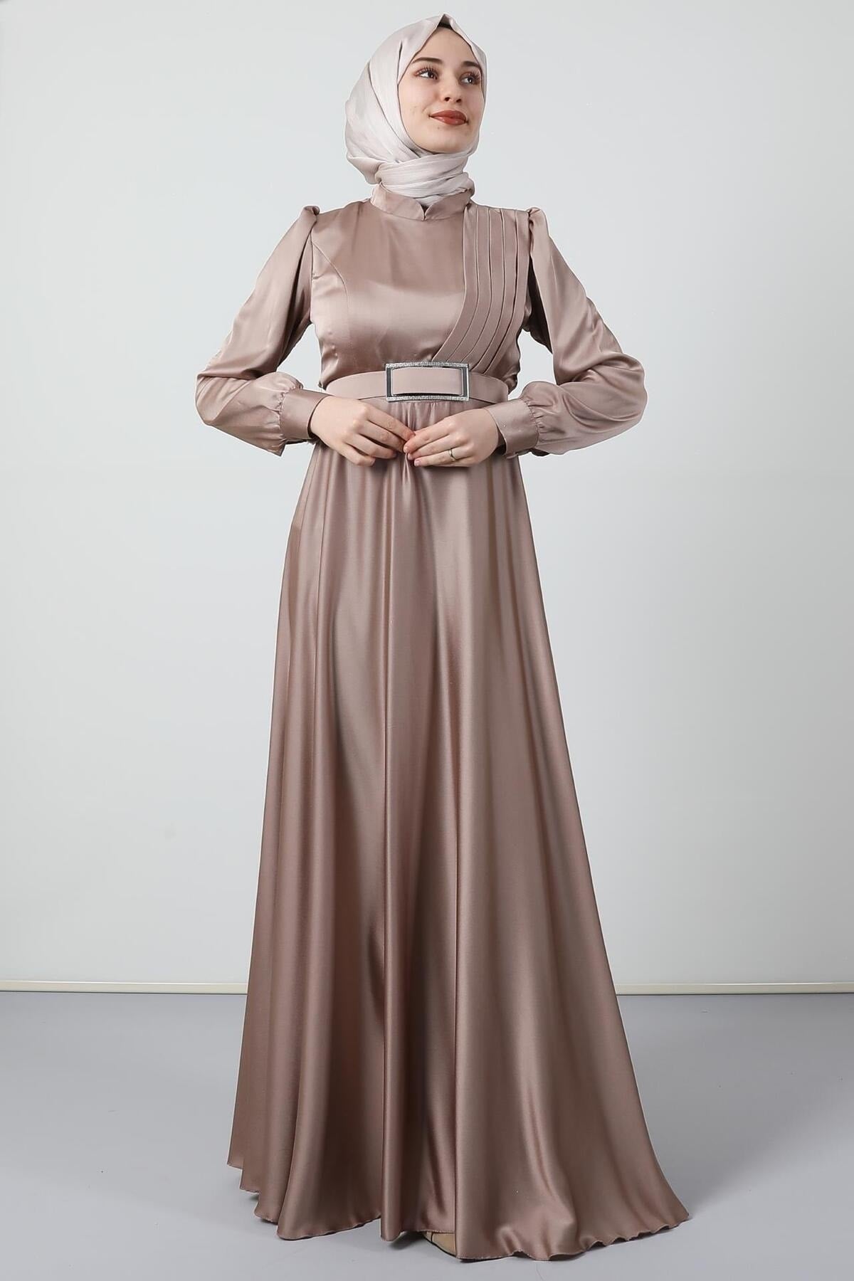 فستان سهرة giz astore لون بني