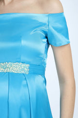 فستان سهرة MODA LABİO لون أزرق